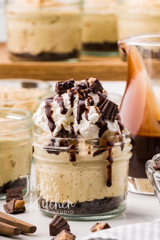 No-Bake Peanut Butter Cheesecake in a Jar