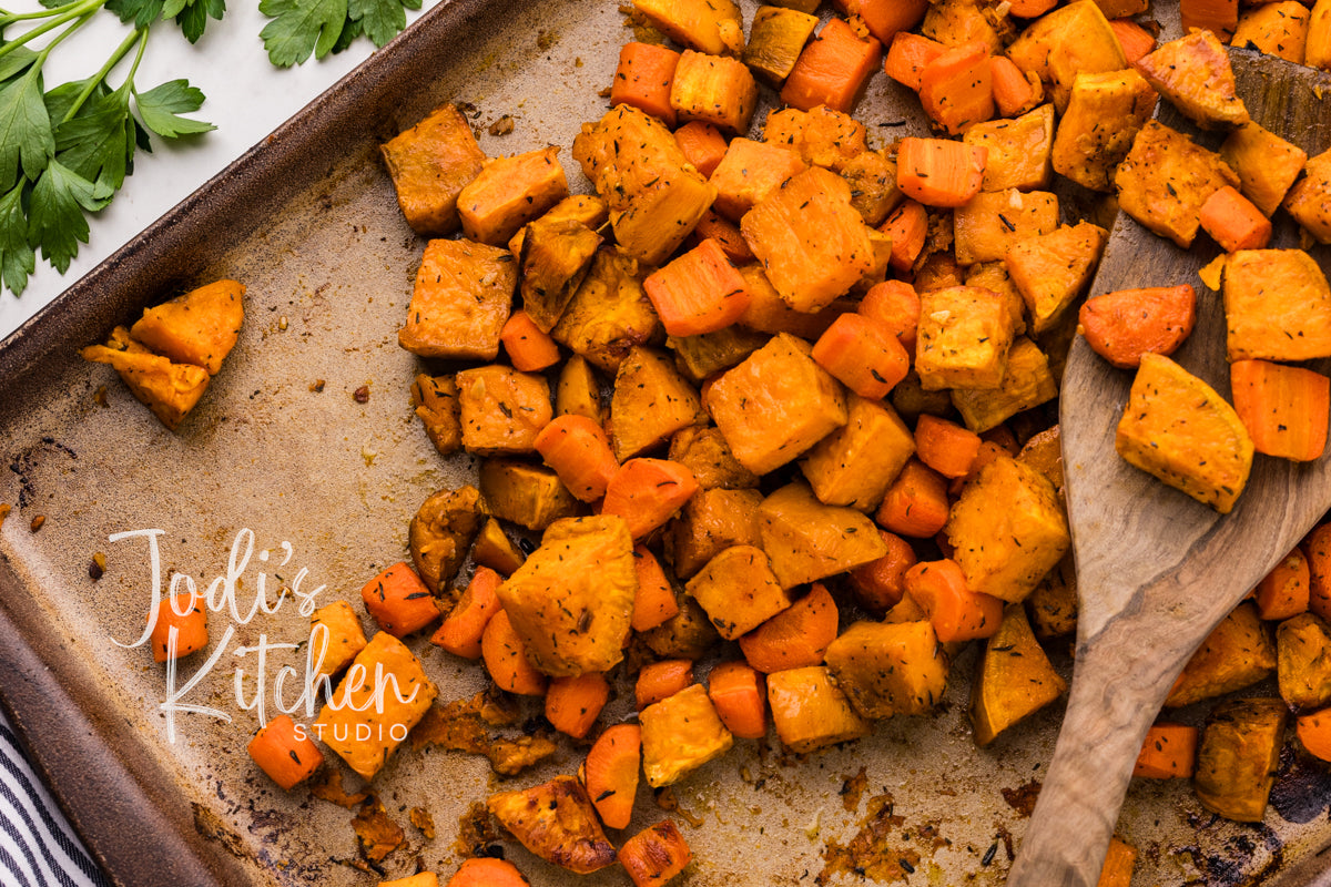 Roasted Sweet Potatoes & Carrots
